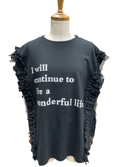 ロゴチュールスリーブトップス