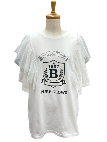 肩チュールロゴトップス