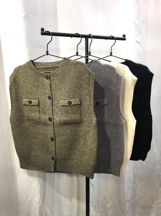☆ Amuelle Rosettaニットボタンベスト