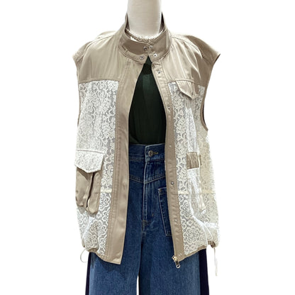 ◎Eimee Law メッシュレーススタンドカラージレ