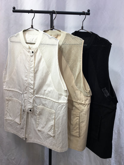 ☆ATELIER SIX メッシュ＋布帛ミニタリーベスト