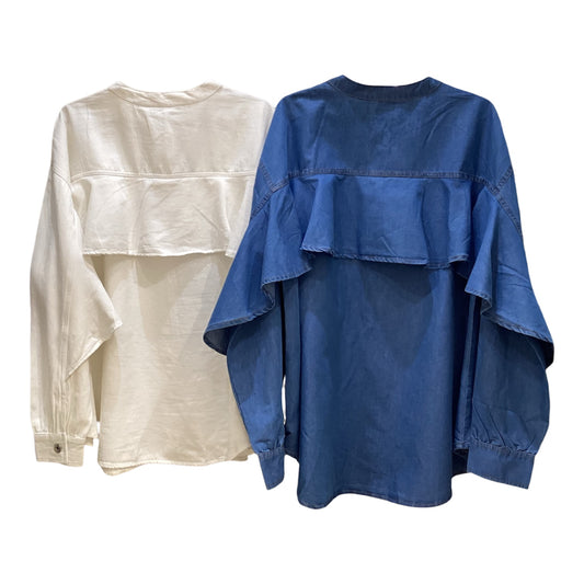 ◎【再入荷】バックフリルデニムSH