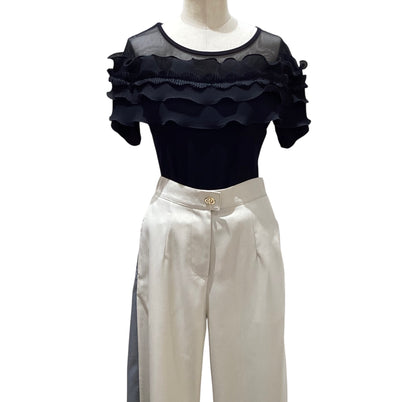 ◎【再入荷】シアーフリル付T