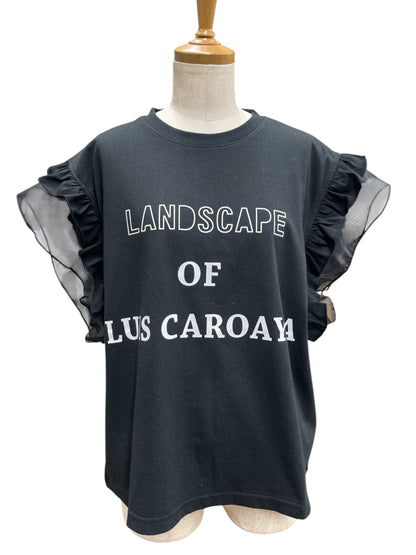 袖オーガンジーフリルトップス