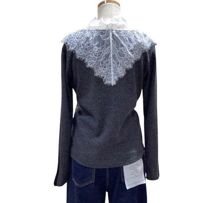 ◎Eimee Law レースカラーリブカットソー