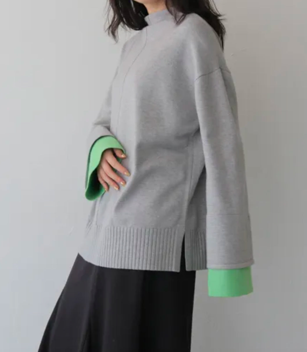 vingtrois 袖配色プルオーバー