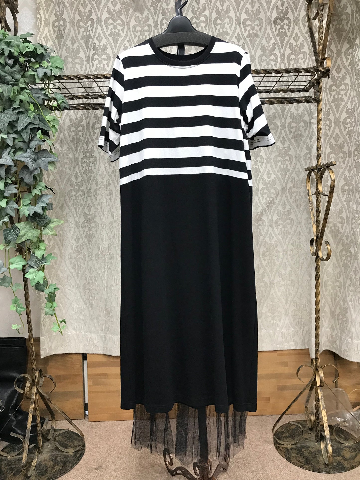 C’EST MOIJEU ボーダーOP×チュールSK