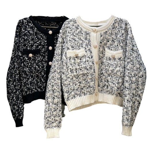 ◎ツイードライクニットカーデ