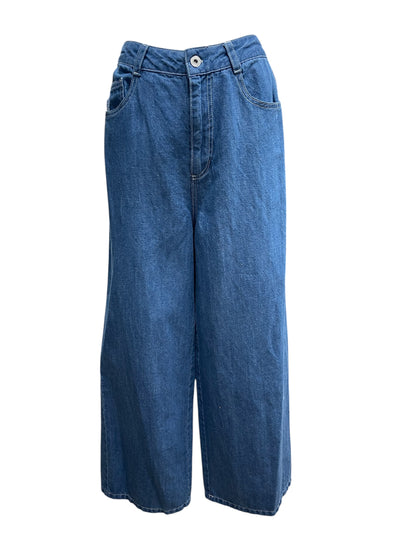 C'EST MOIJEU blue コットンリネンデニムパンツ
