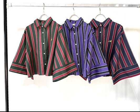 予約 MARGAUX VINTAGE レジメントストライプブラウス【即日決済で次から使える10%還元クーポンがもらえます】