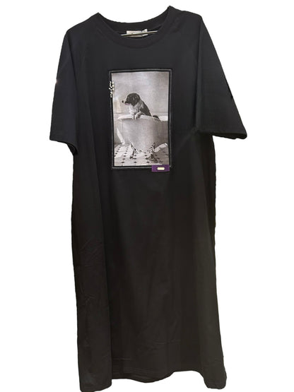 ◎Eimee Law レースインナー付モノクロフォトカットソーOP