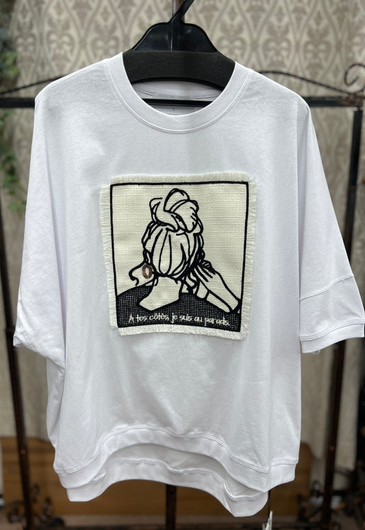MARIED'OR 刺繍貼り付け身巾ワイドPO