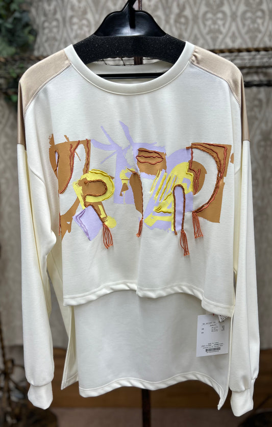 ロゴ刺繍ロゴプリントTOPS