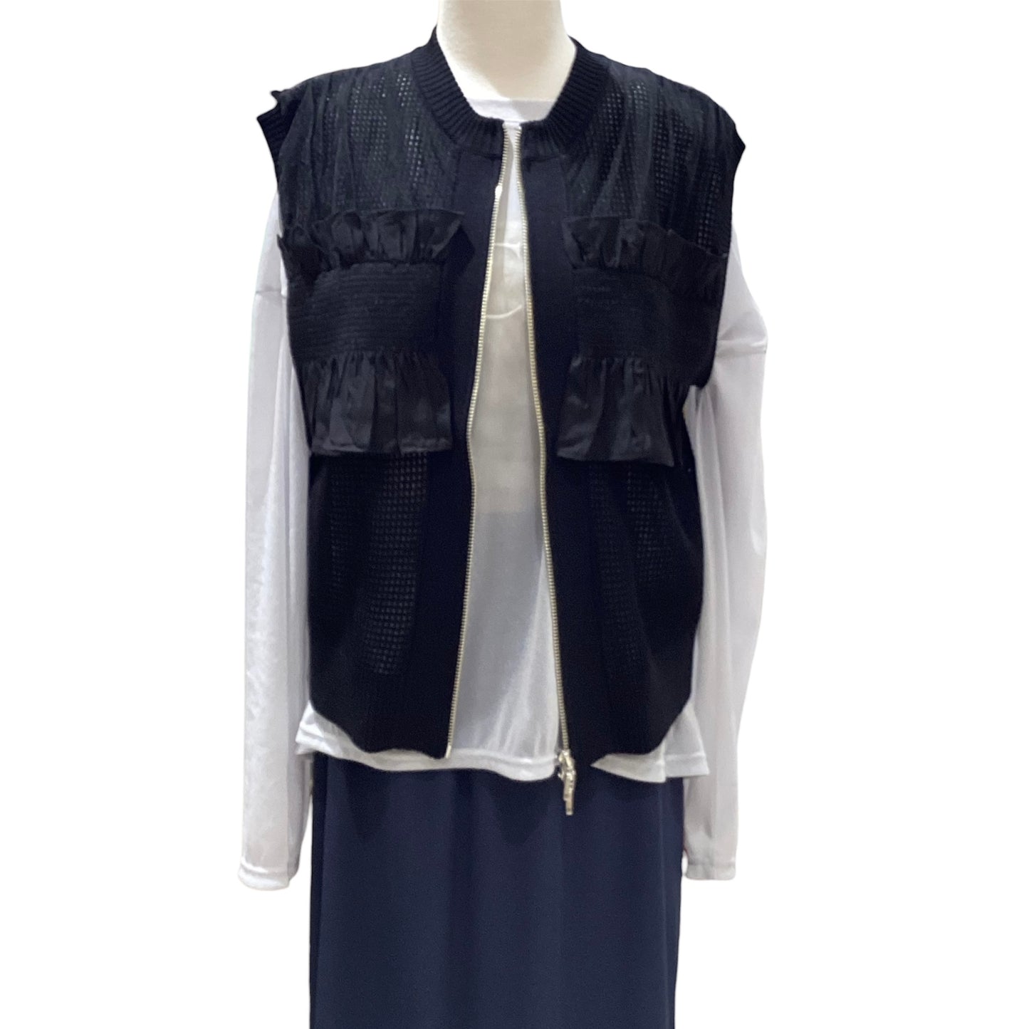 ◎Eimee Law シャーリングメッシュニットベスト