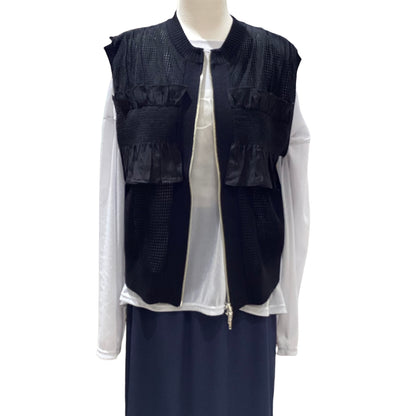 ◎Eimee Law シャーリングメッシュニットベスト