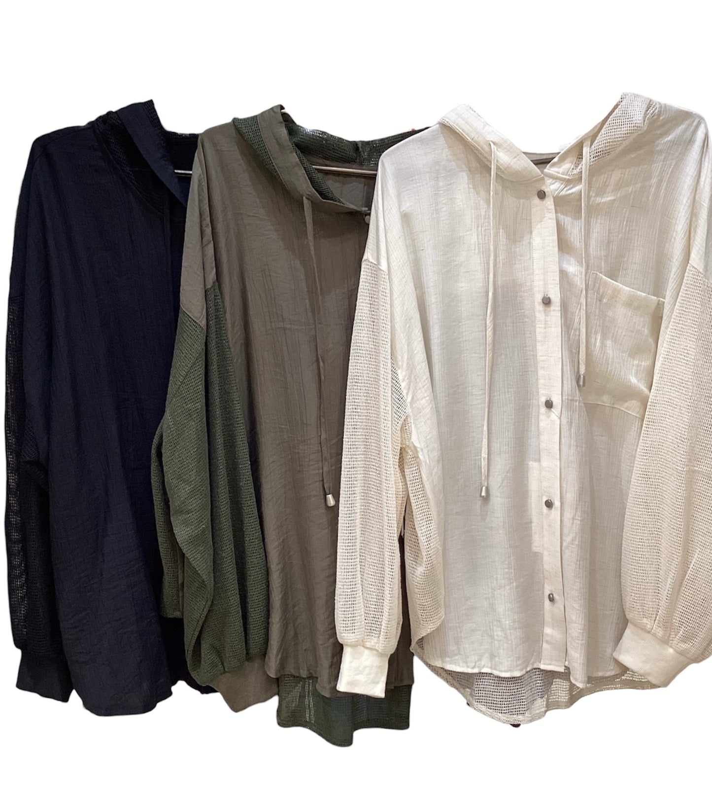 ◎【再入荷】メッシュフードシャツ