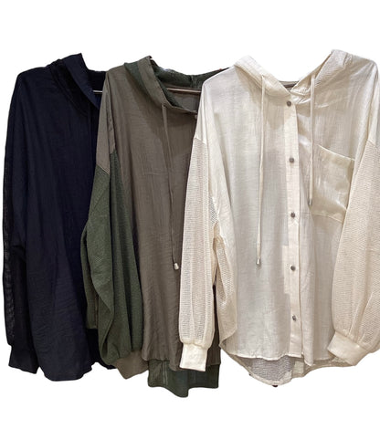 ◎【再入荷】メッシュフードシャツ