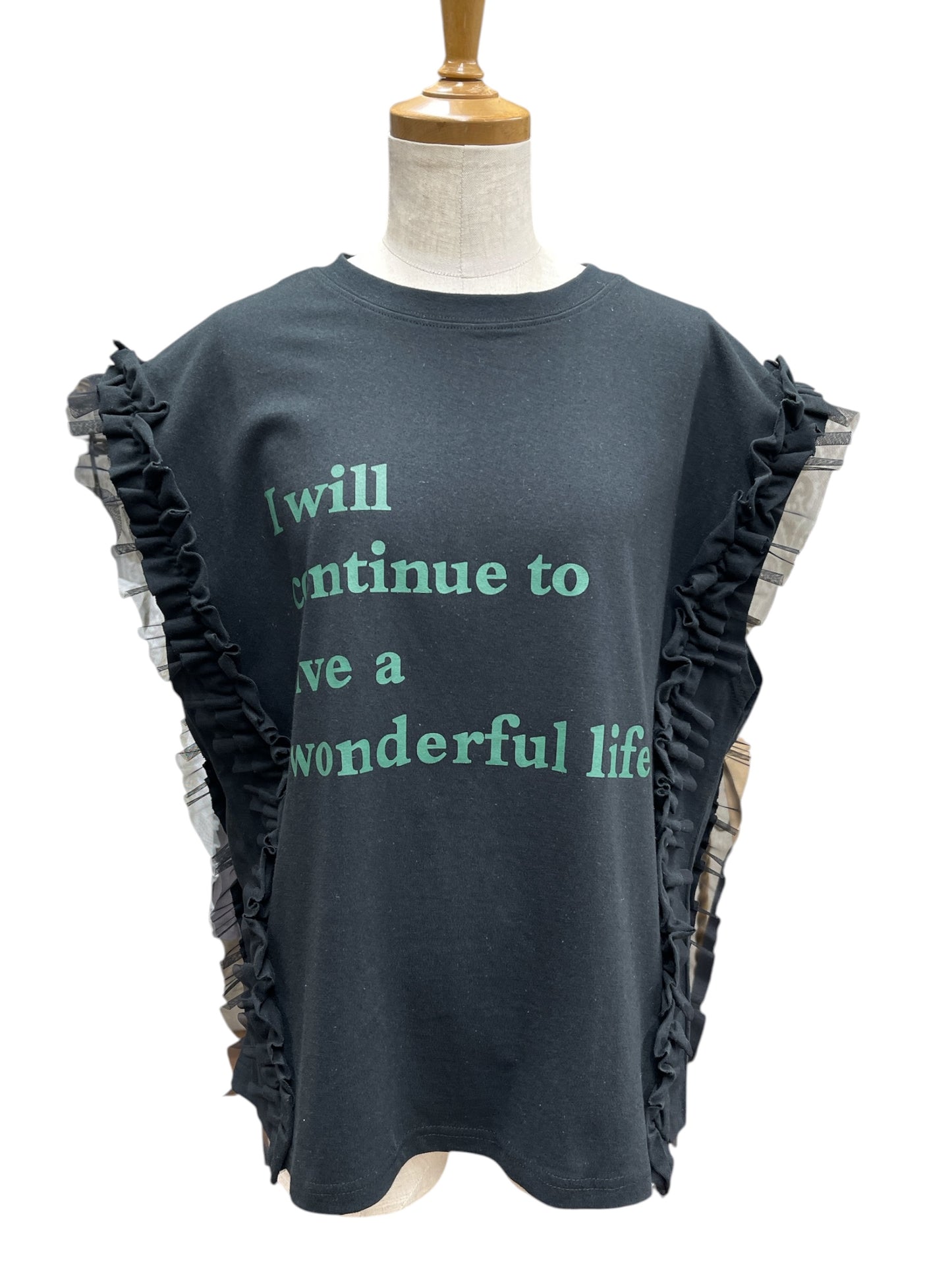 ロゴチュールスリーブトップス