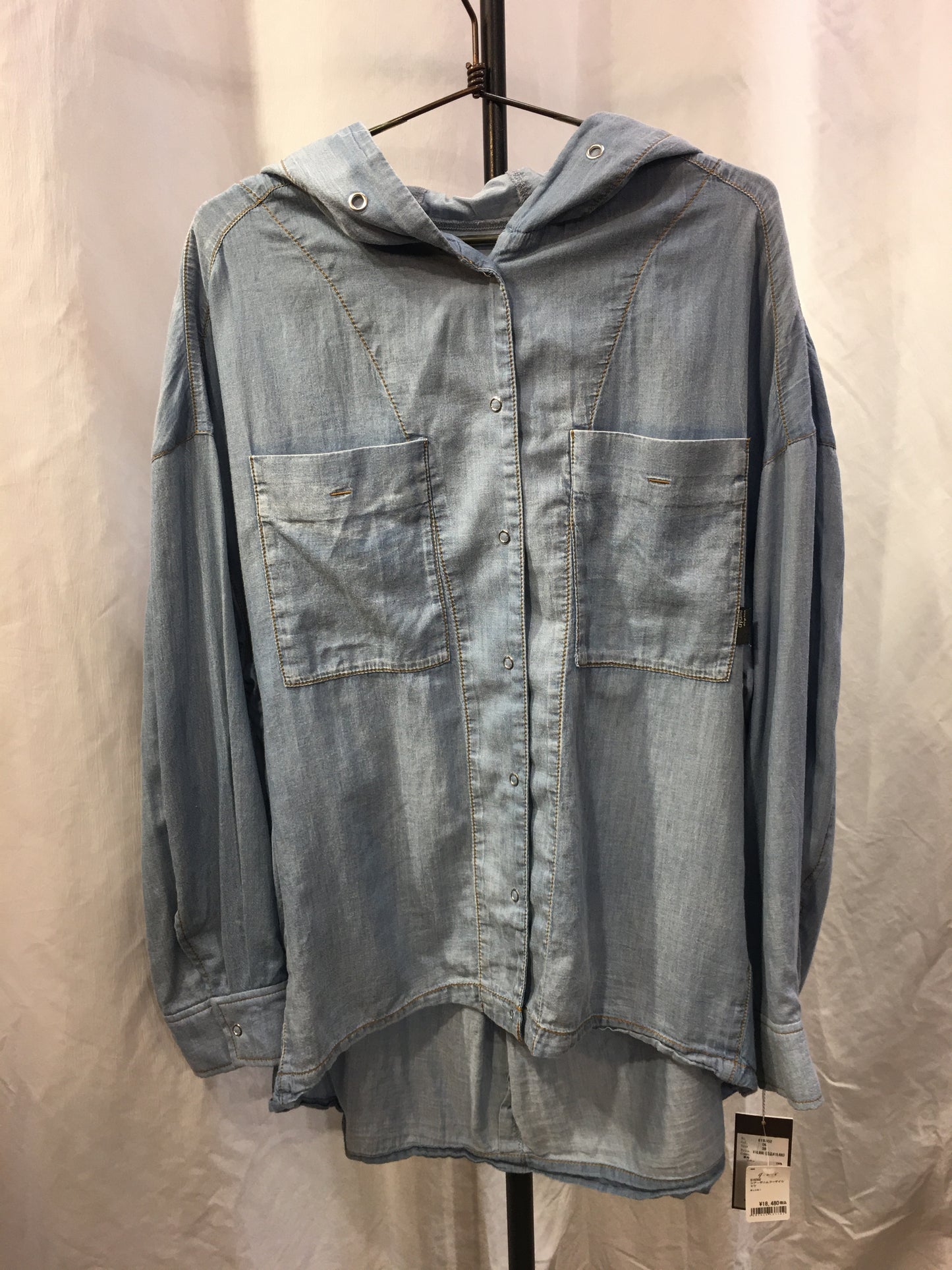 ☆ayaneシアーデニムフーディシャツ