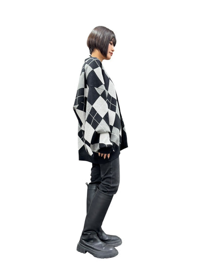 【予約商品11月末〜12月初】ayane アーガイルニットカーディガン