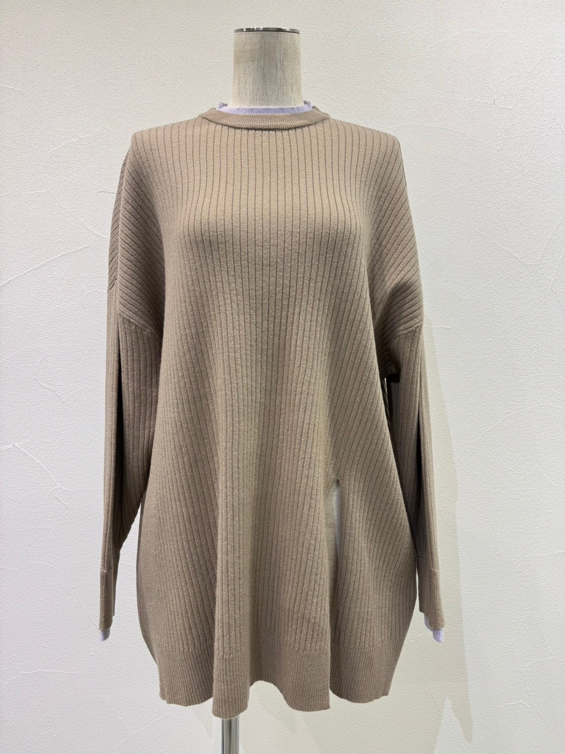 ☆予約CYANアシメスリットレイヤーリブニット【即日決済で次から使える10％還元クーポンもらえます】