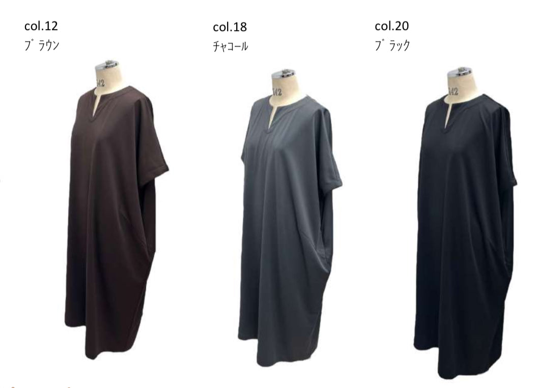 【予約商品11月末〜12月初】ayane ライトハイテンションキーネックコクーンOP