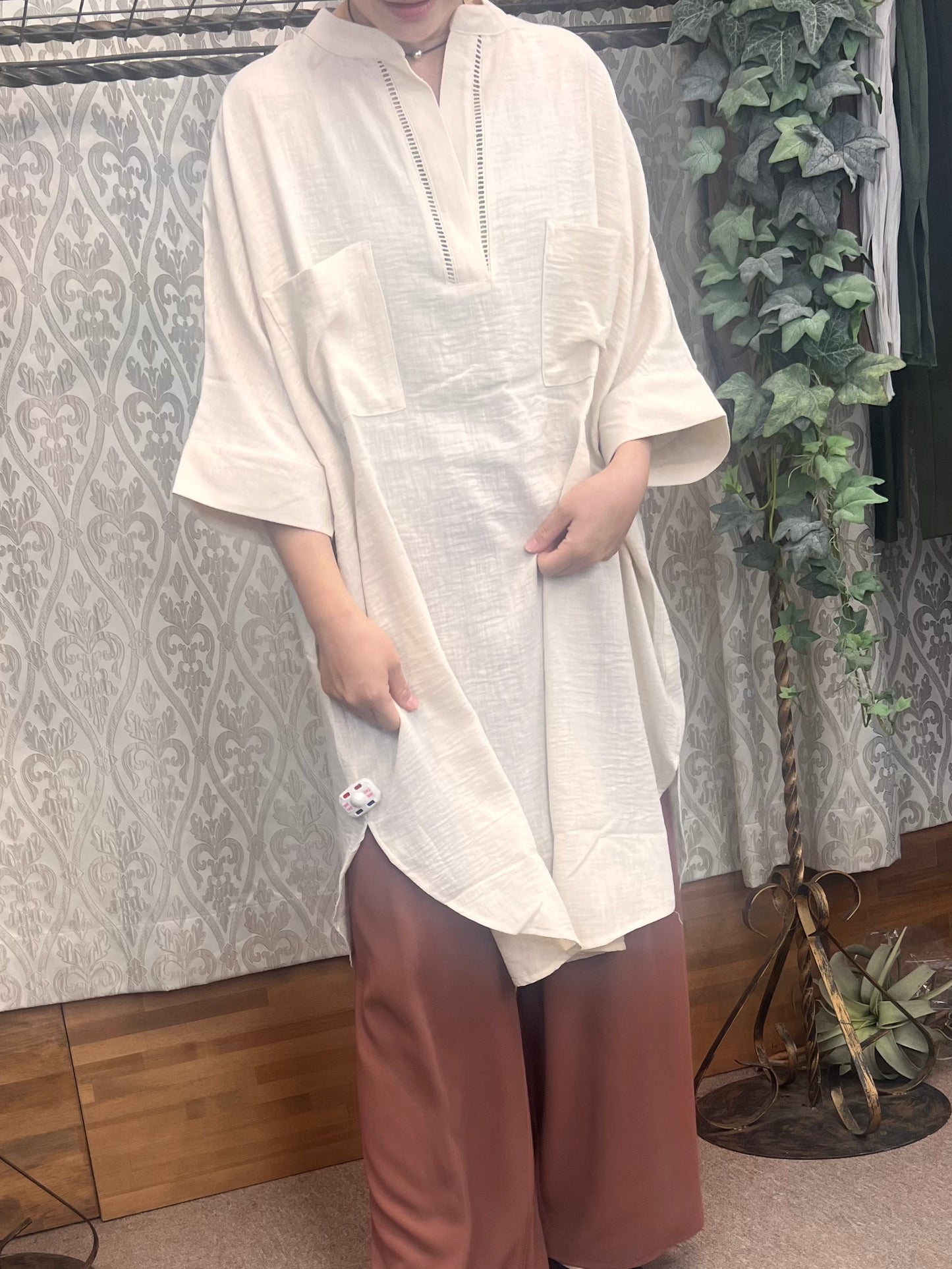 スキッパーシャツワンピース
