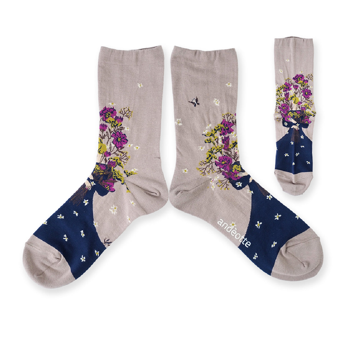 andètte25AW 10月中頃　ハイゲージクルーソックス