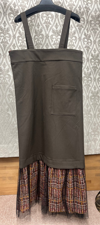 DOLLUPOOPS チュール×チェックプリントドッキングJSK