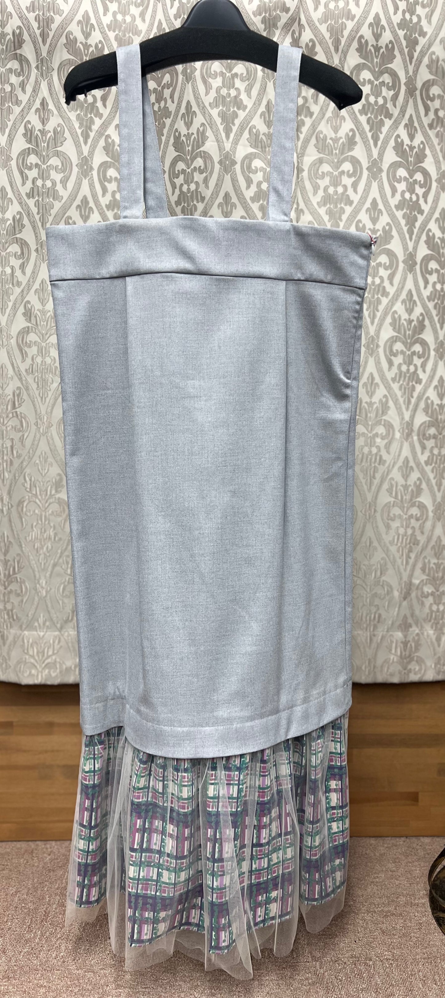 DOLLUPOOPS チュール×チェックプリントドッキングJSK