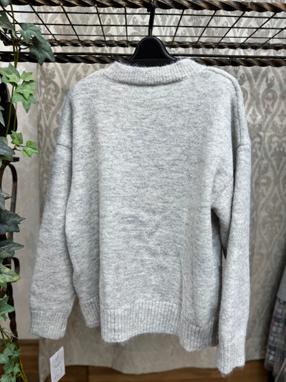 ◎ロゴ刺繍ニットカーディガン