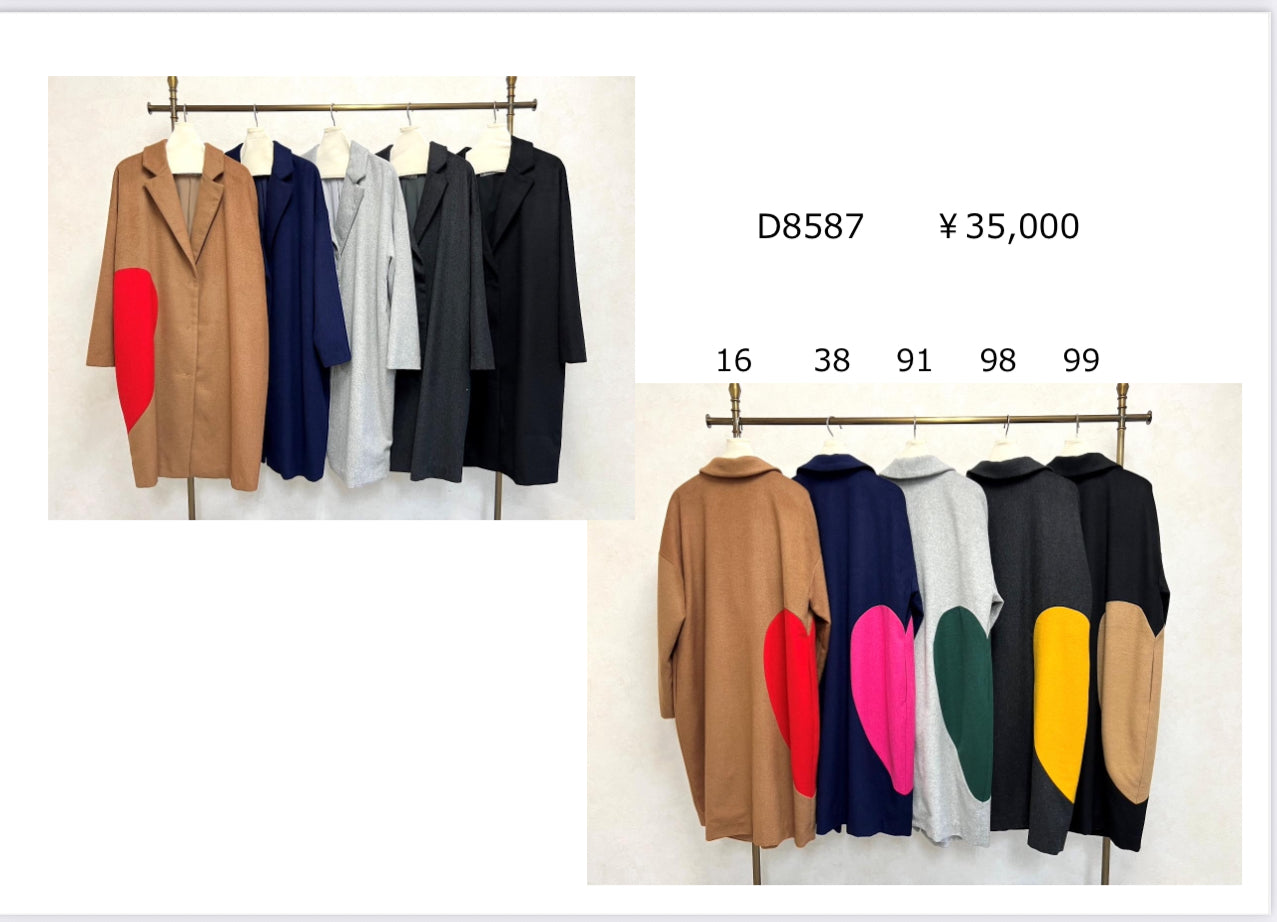 【ご予約】Dosdiosas ハートパッチテーラードコート即日決済で次回使える10%分のクーポンつき
