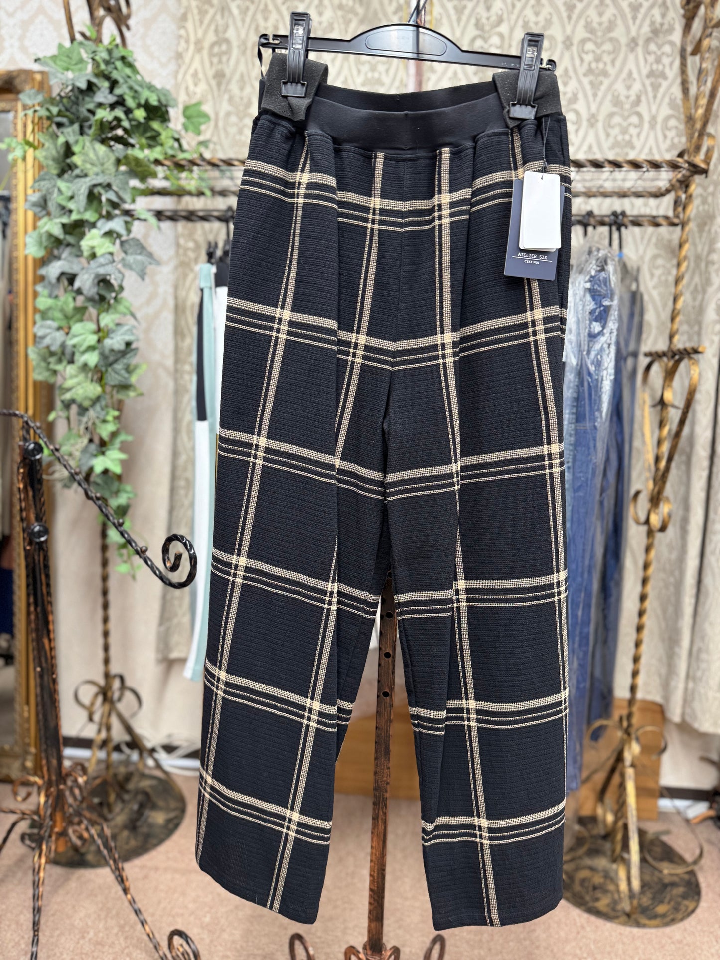 ATELIER SIX ハニカム織リブパンツ