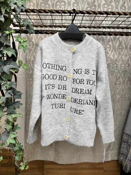 ◎ロゴ刺繍ニットカーディガン