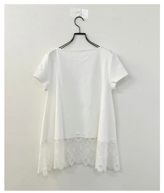 vingtrois 裾レース半袖4月末より順次発送