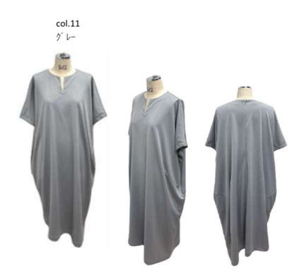 【予約商品11月末〜12月初】ayane ライトハイテンションキーネックコクーンOP