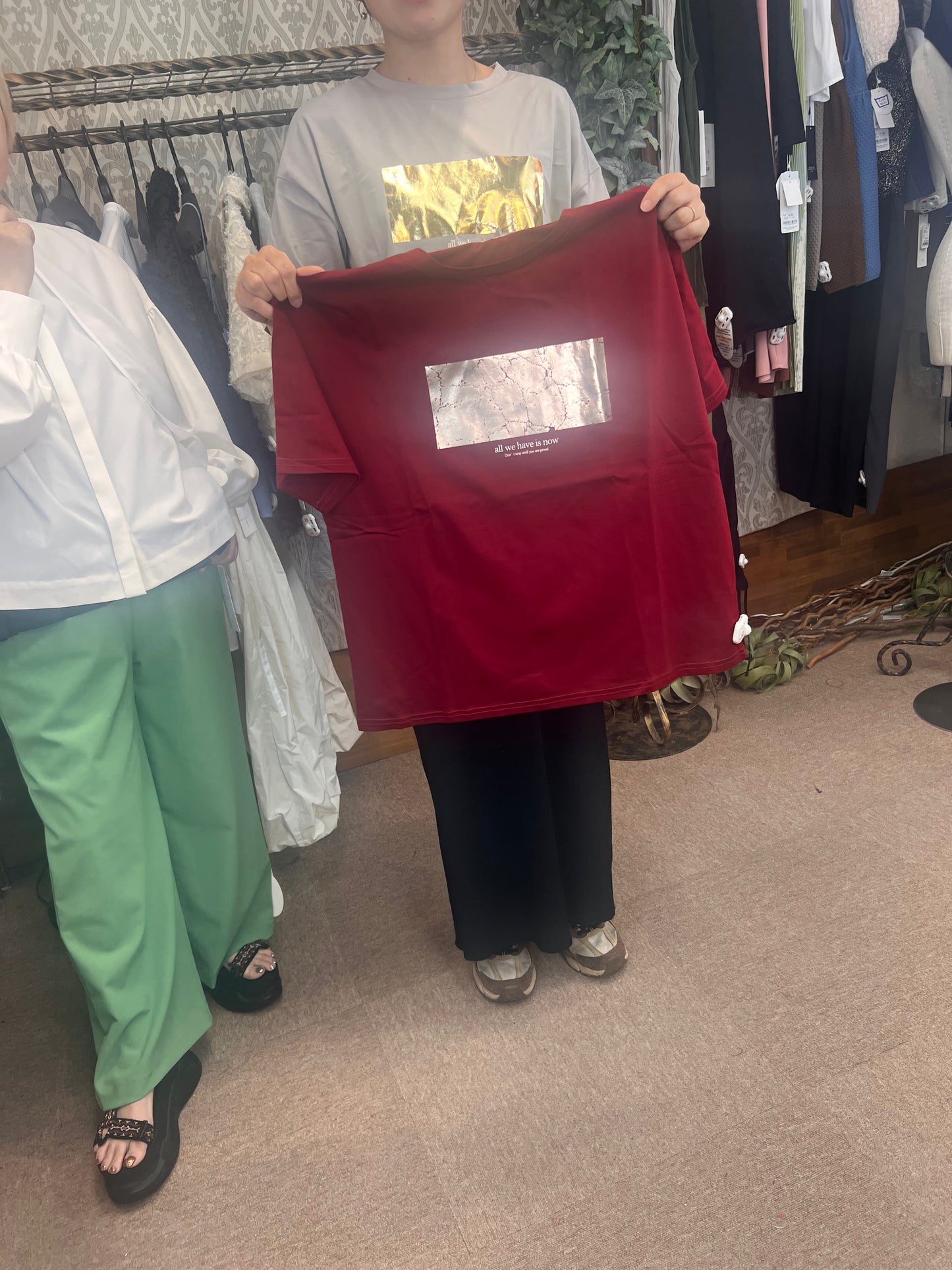 ドライタッチコットン箔プリントTシャツ