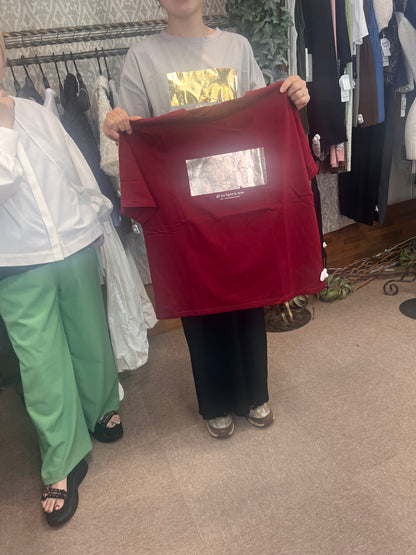 ドライタッチコットン箔プリントTシャツ