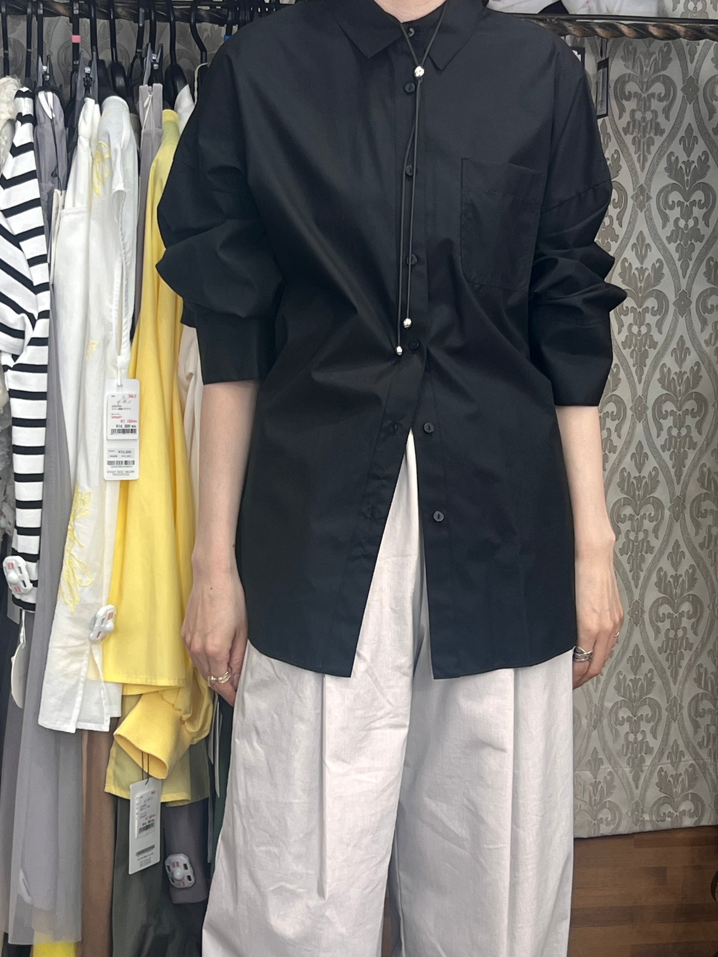 ターンアップスリーブシャツ