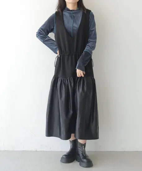 vingtrois メッシュベロアスキントップス