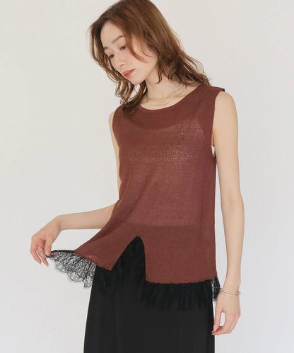 CLEIO レースドッキングニット