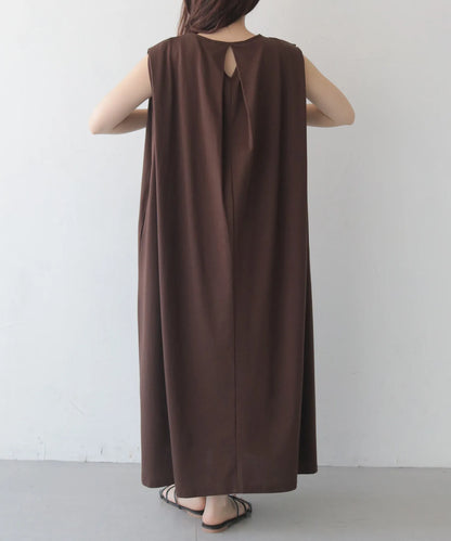 vingtrois ドライタッチコットン肩タックワンピース