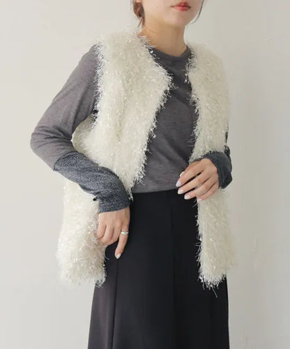 vingtrois ファンシーヤーンベスト