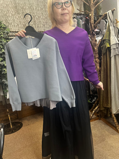 バックプリーツダンボールニットトップス