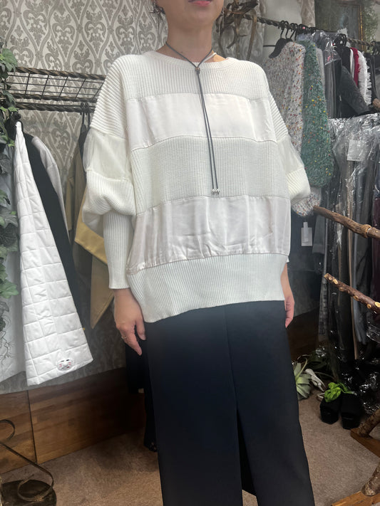 サテンチュールボーダーニット