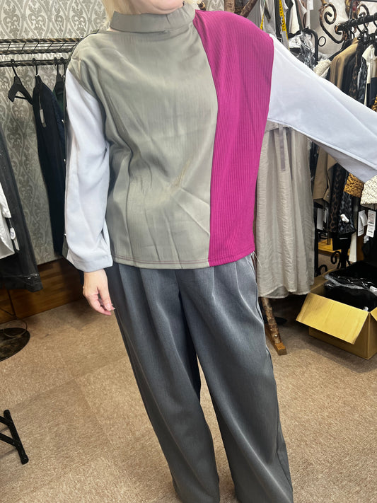 バイカラートップス