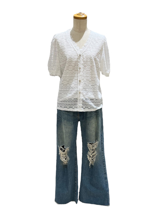 ◎ハート釦レーストップス