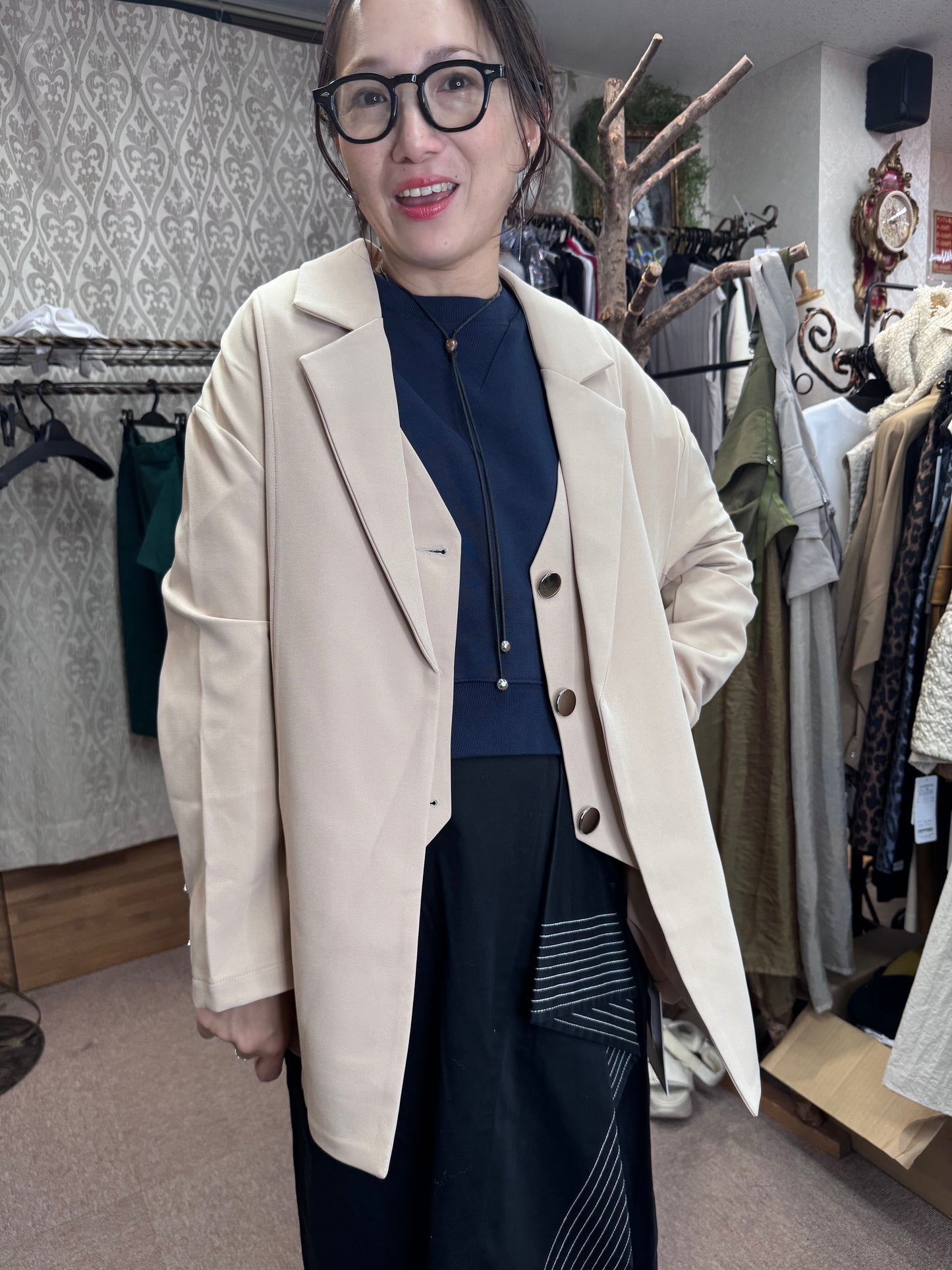 レイヤード風テーラージャケット