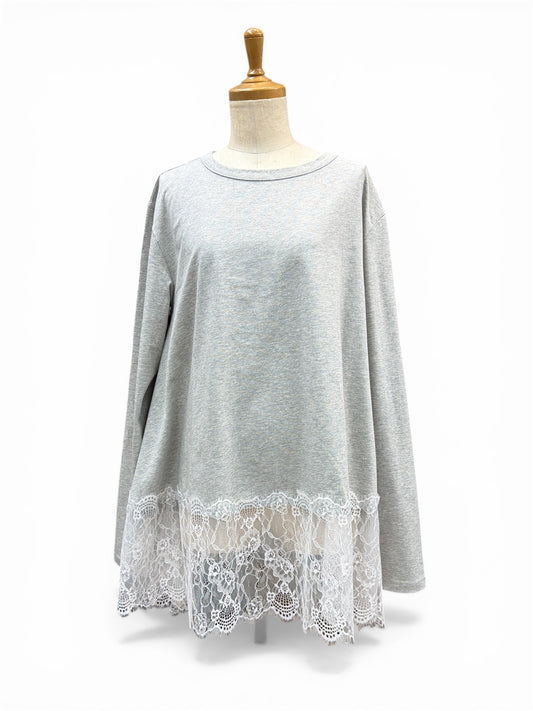 vingtrois裾レースロングスリーブ