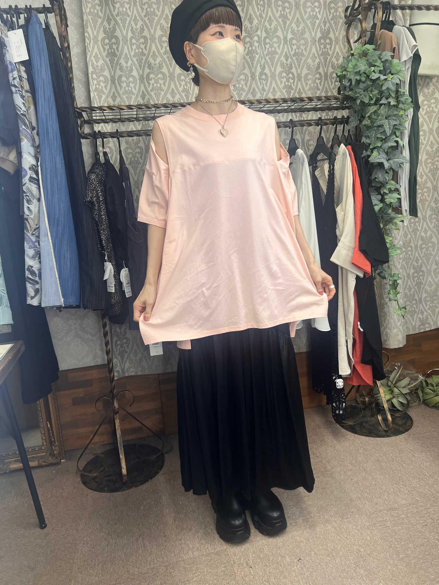 肩スリットロンクT